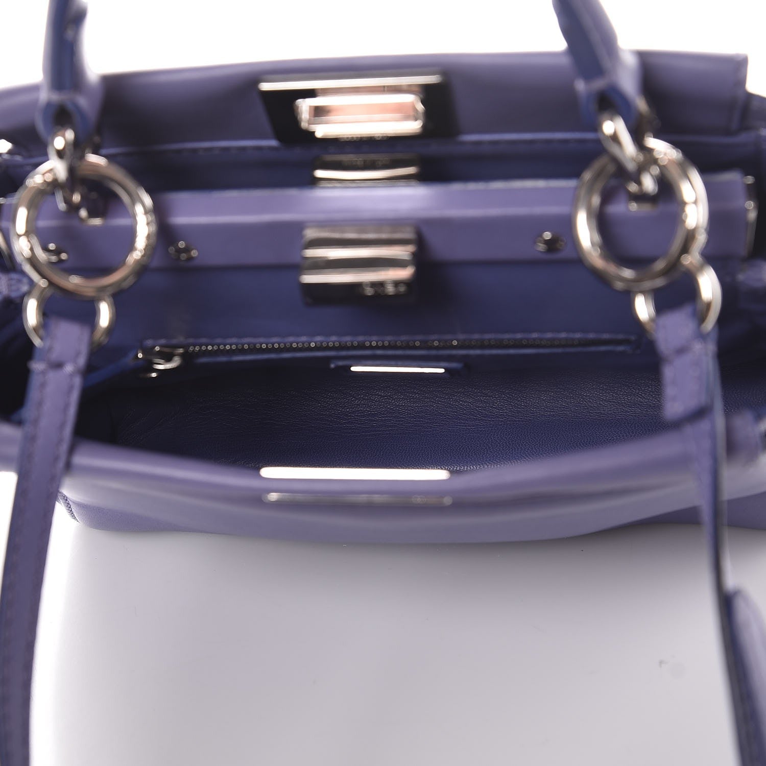 Fendi Nappa Mini Peekaboo Iconic Satchel Viola Cassis 7 of 13