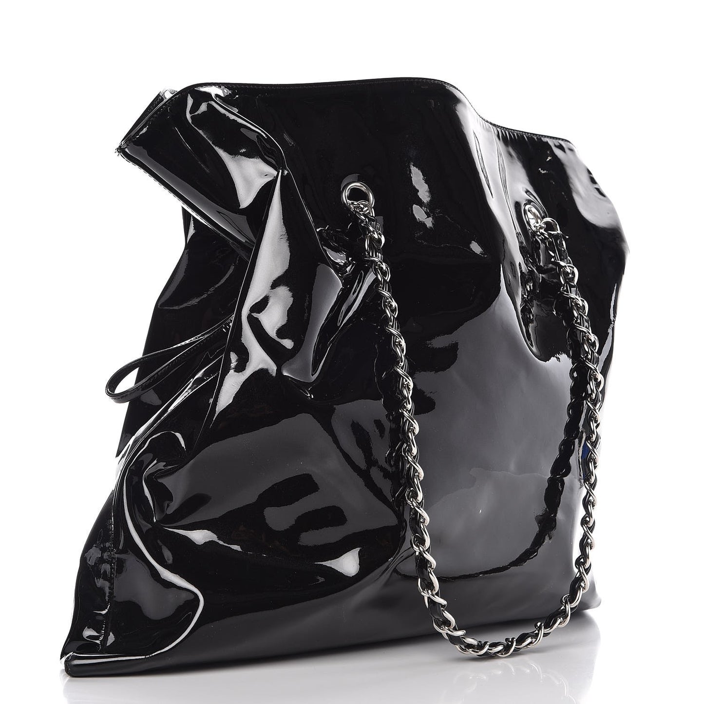 Patent Crystal Strass Bonbons Tote Black