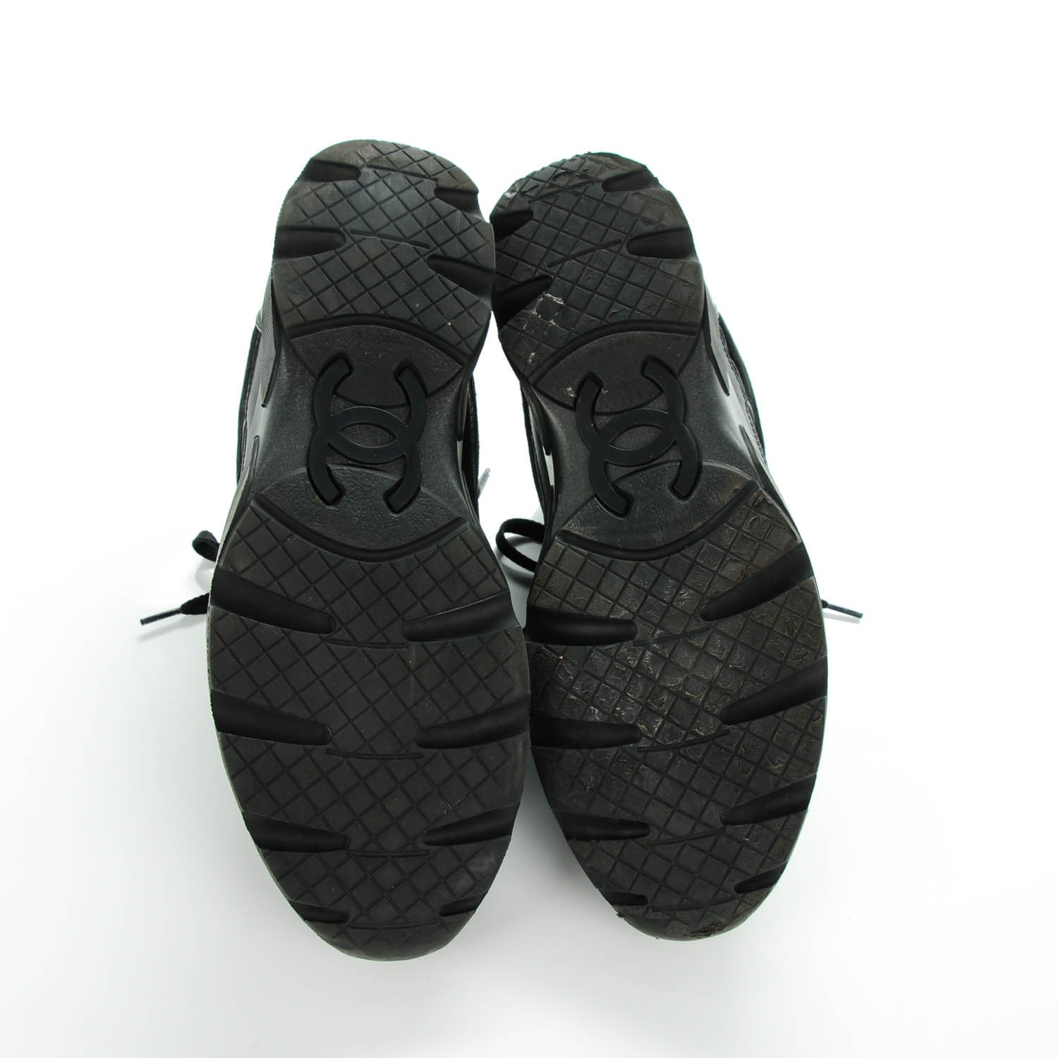 Chanel Suede Calfskin CC Sneakers 40 Black 6 of 8