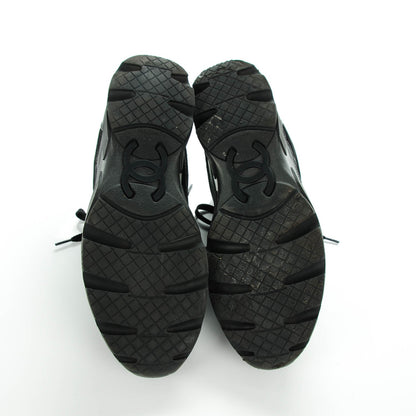 Chanel Suede Calfskin CC Sneakers 40 Black 6 of 8