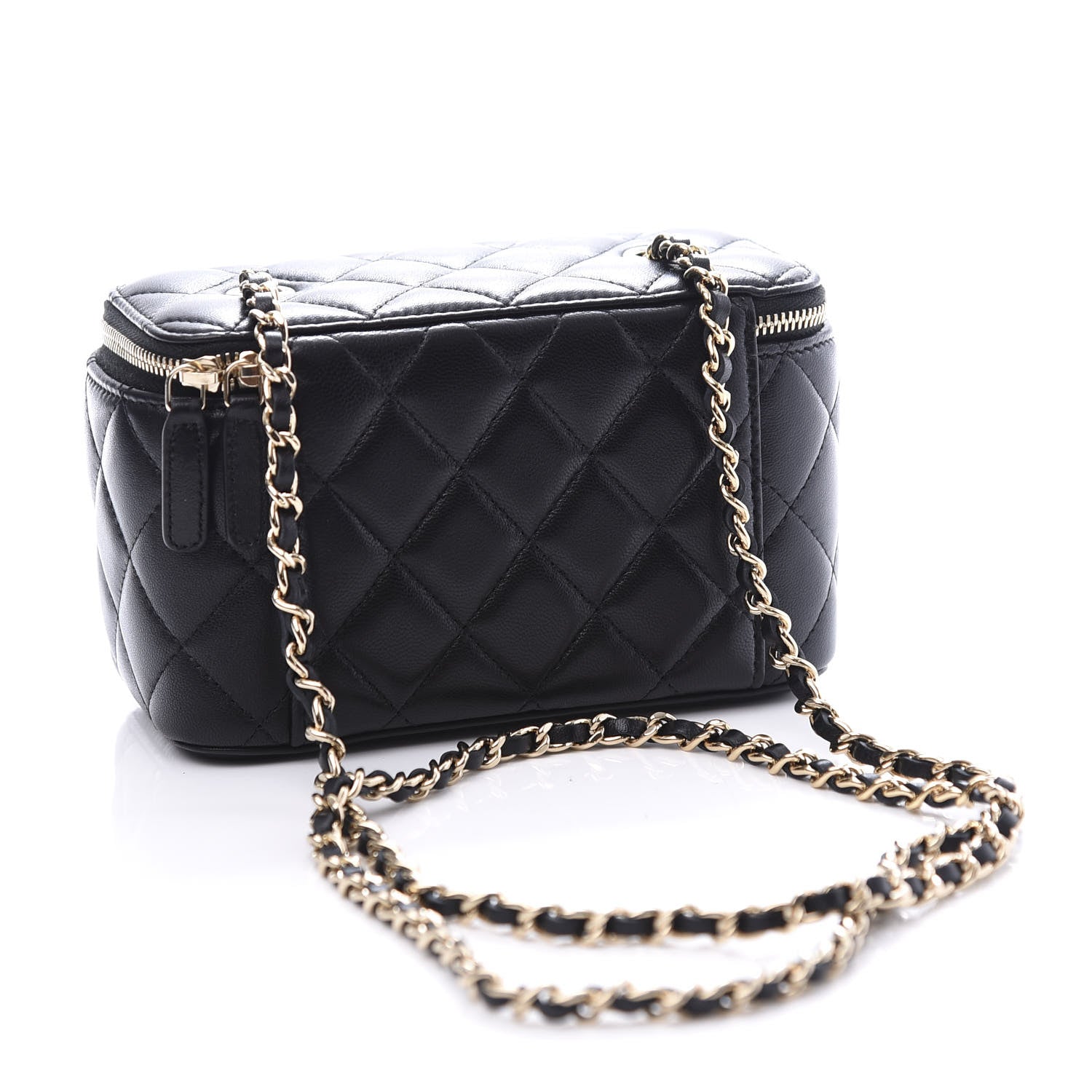 Chanel Lambskin Quilted Small Vanity Case With Chain Black 2 of 10