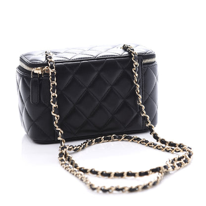 Chanel Lambskin Quilted Small Vanity Case With Chain Black 2 of 10