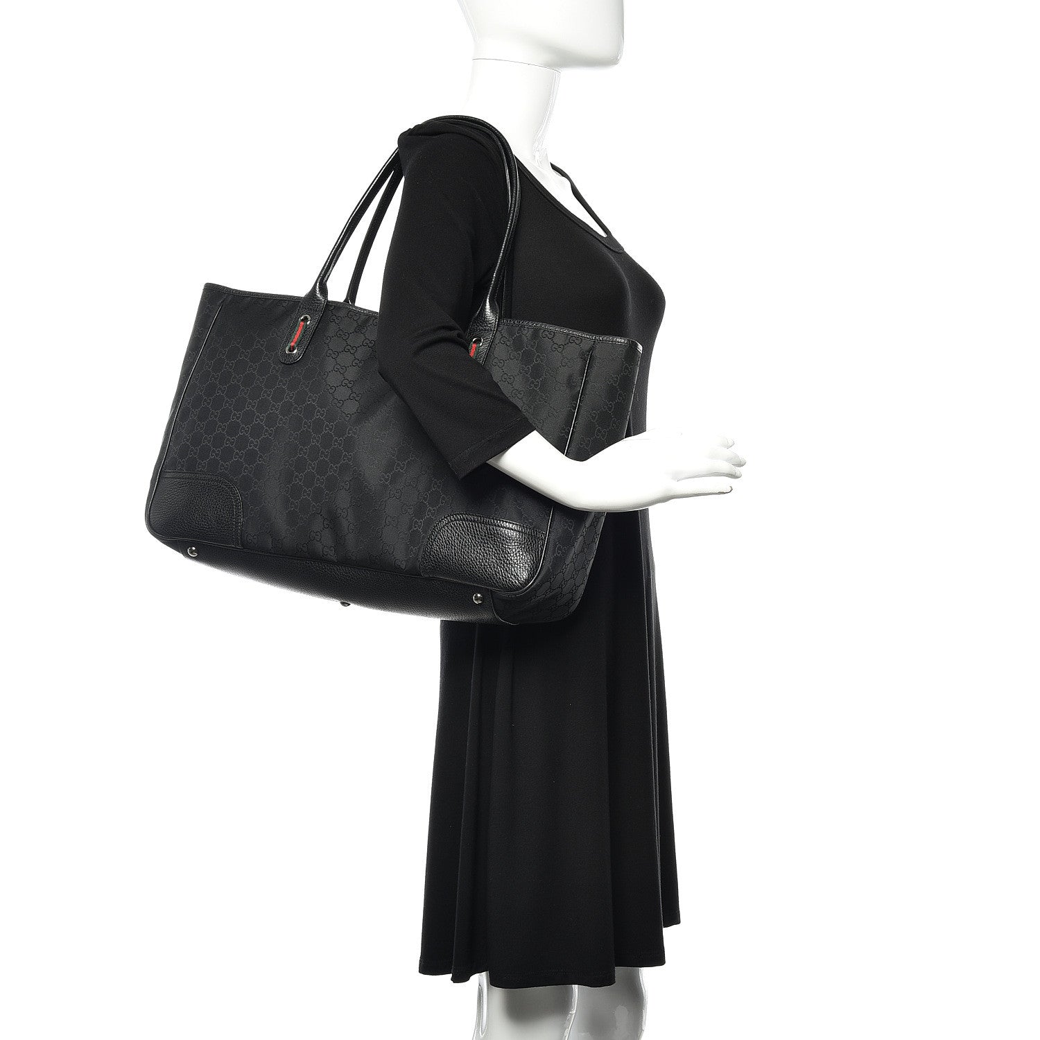 Gucci Monogram Large Princy Tote Black 2 of 10