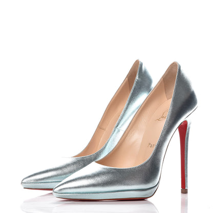 Christian Louboutin Metallic Nappa Pigalle Plato 120 Pumps 38 Silver 3 of 6