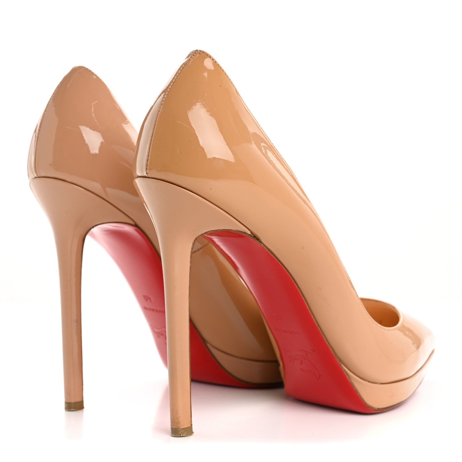 Christian Louboutin Patent Pigalle Plato 120 Pumps 40 Nude 5 of 10