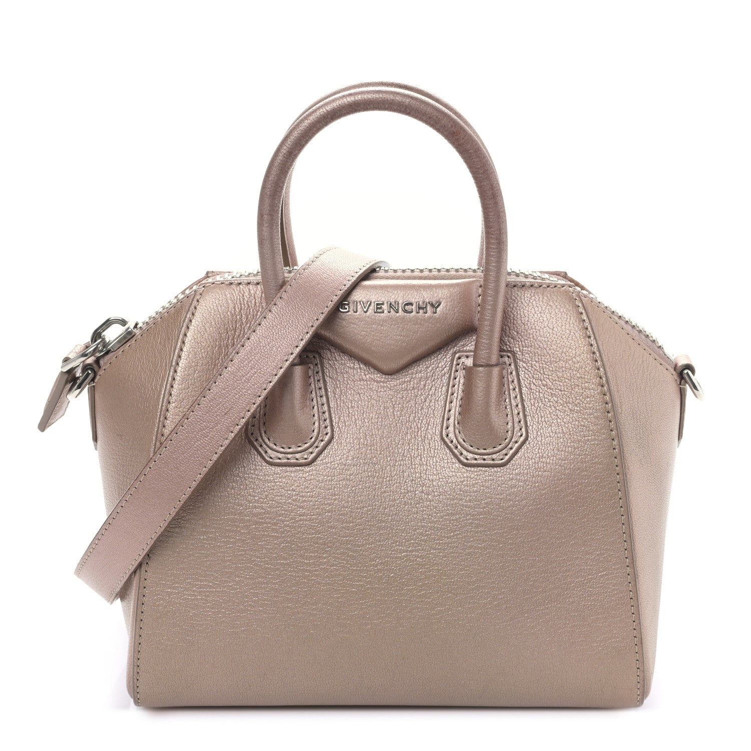 Givenchy Metallic Sugar Goatskin Mini Antigona Light Pink 1 of 9