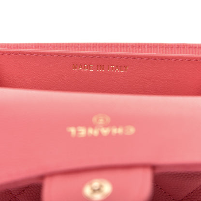 Chanel Caviar Quilted Flap Card Holder Wallet Pink 7 of 8