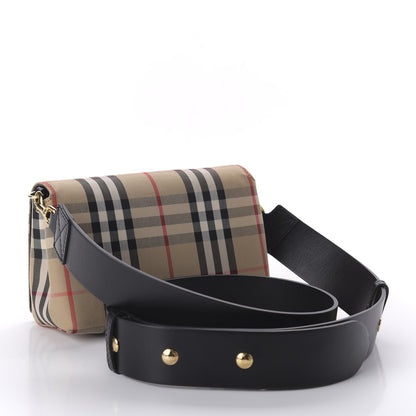 Burberry Vintage Check Hackberry Crossbody Bag Archive Beige Black 3 of 9