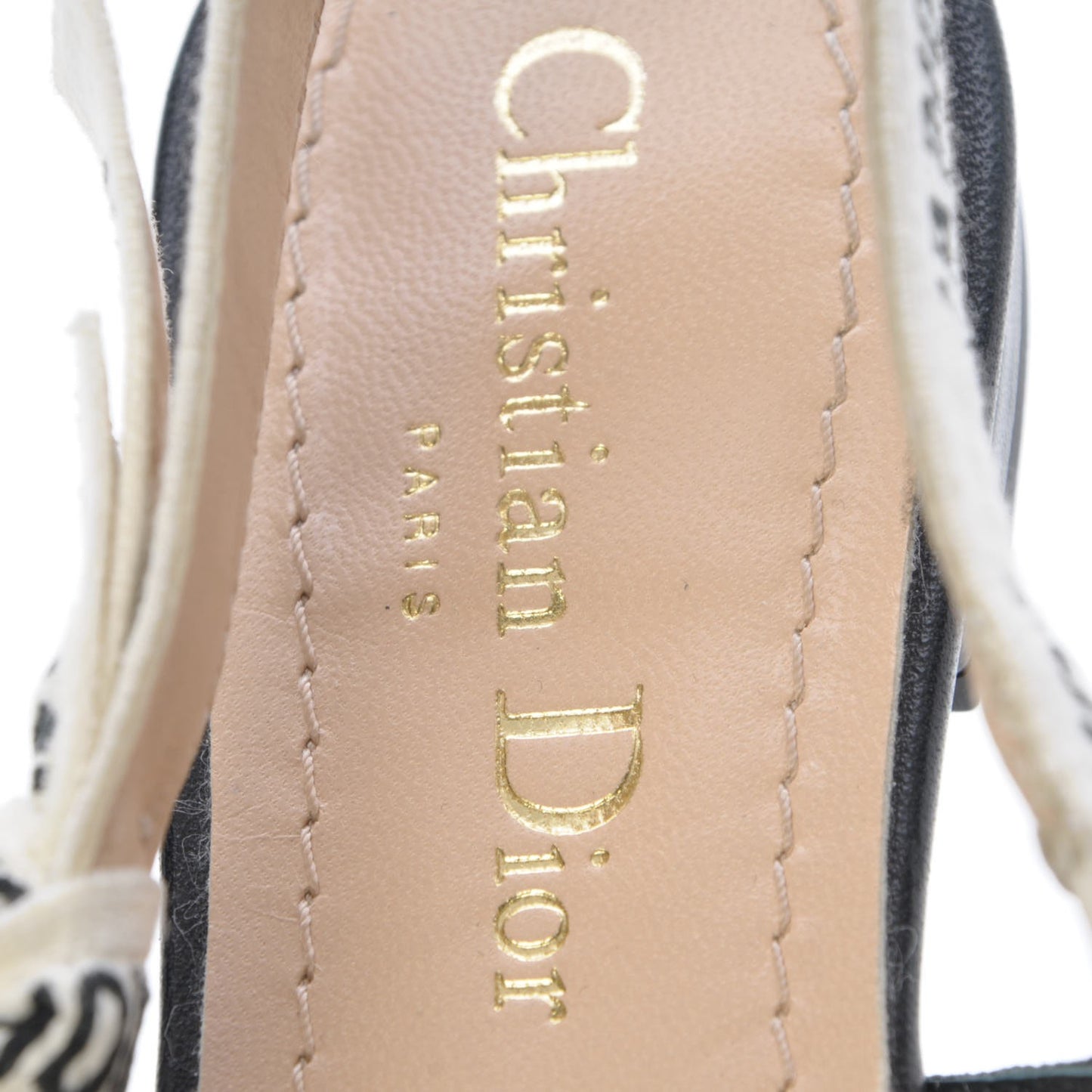 Fabric Ribbon Embroidered J'Adior Sling-Back Ballet Flats 35 Black