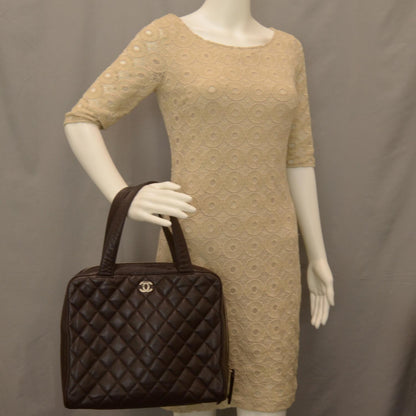 Chanel Caviar Quilted Handbag Brown 2 of 9
