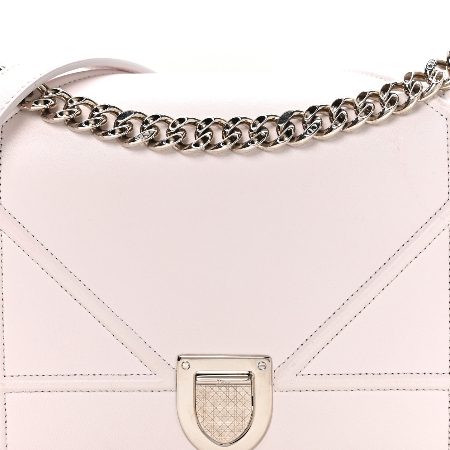Calfskin Medium Diorama Flap Bag Off White