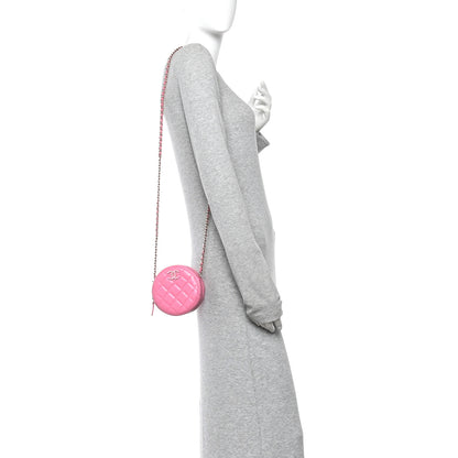 Chanel Caviar Quilted Gripoix CC Round Clutch With Chain Pink 2 of 10