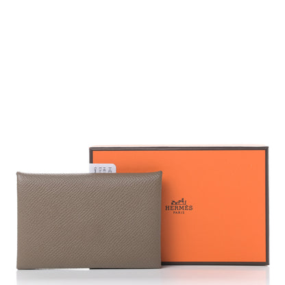 Hermes Epsom Calvi Card Case Etoupe 8 of 8