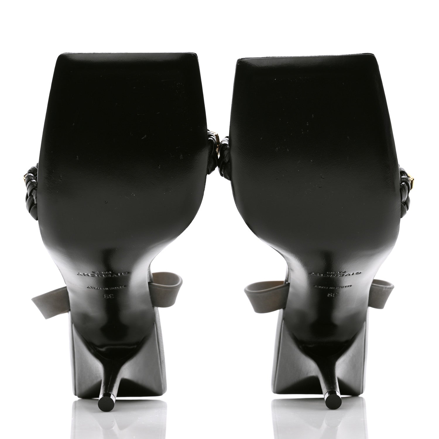 Givenchy Smooth Nappa G Woven Slingback 90mm Sandals 39 Black 6 of 9