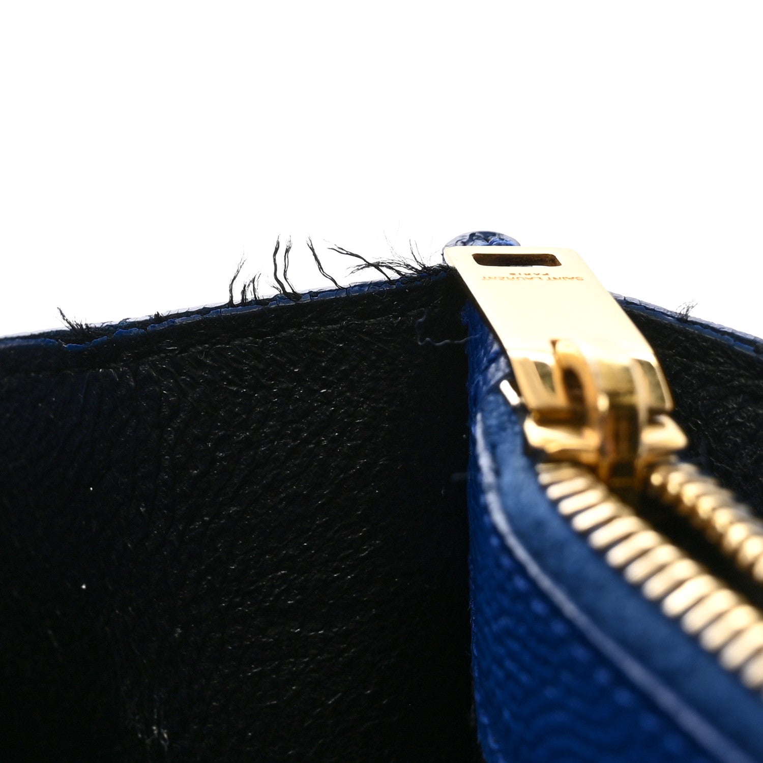 Saint Laurent Grain De Poudre Matelasse Chevron Monogram Chain Wallet Blue Majorelle 12 of 16