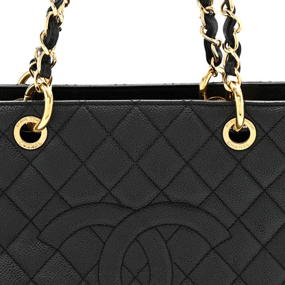 Chanel Caviar Quilted Grand Shopping Tote GST Black 9 of 15