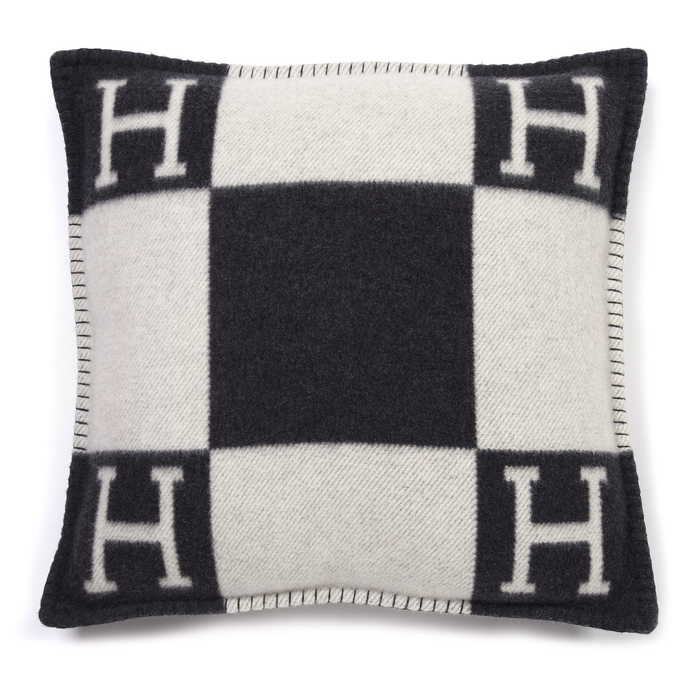 Wool Cashmere Avalon Pillow PM Ecru Gris Fonce
