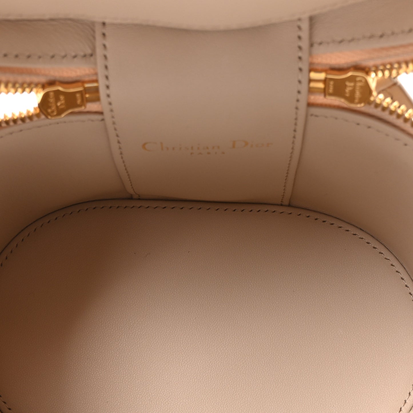 Calfskin CD Signature Vanity Caramel Beige