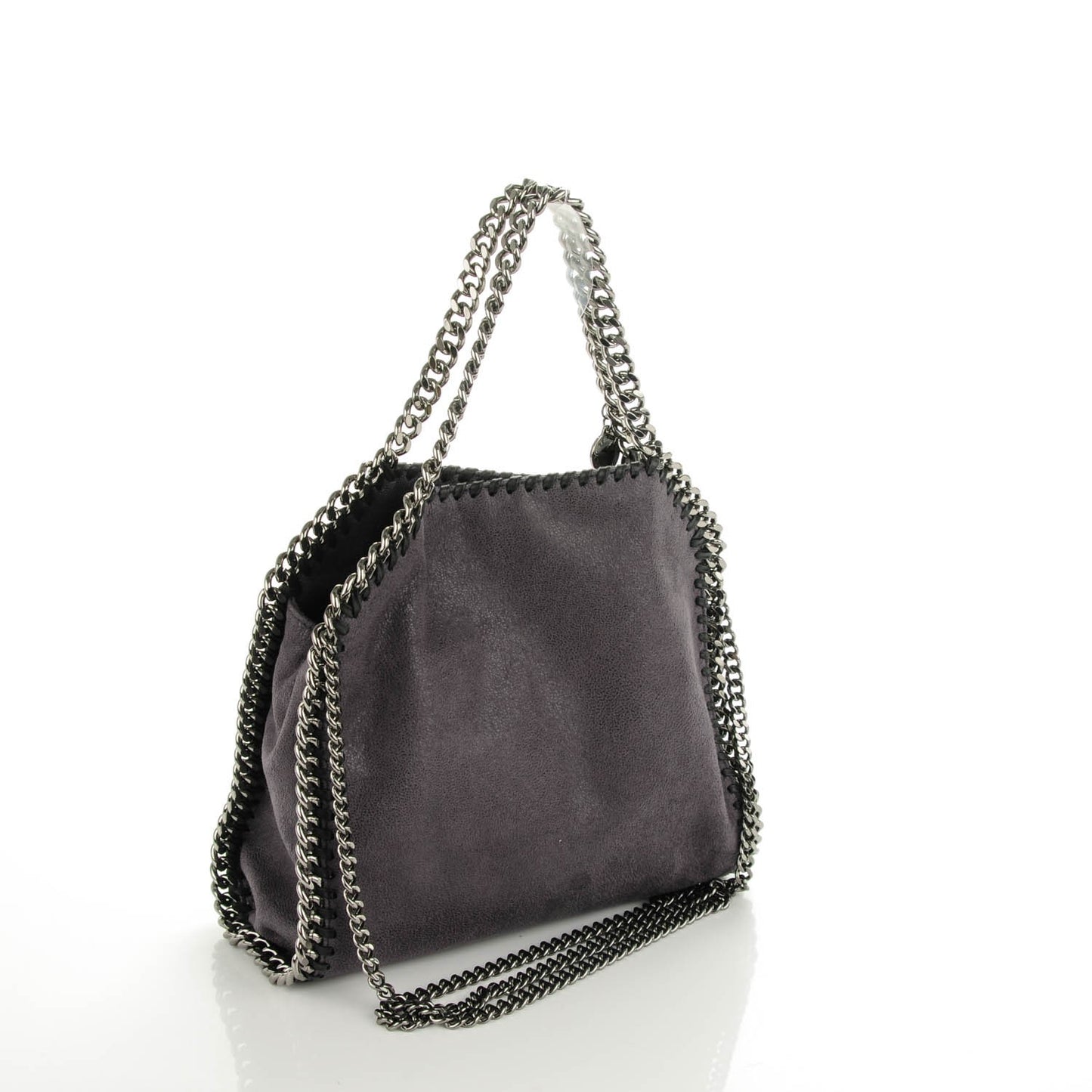 Shaggy Deer Studded Mini Star Falabella Tote Grey