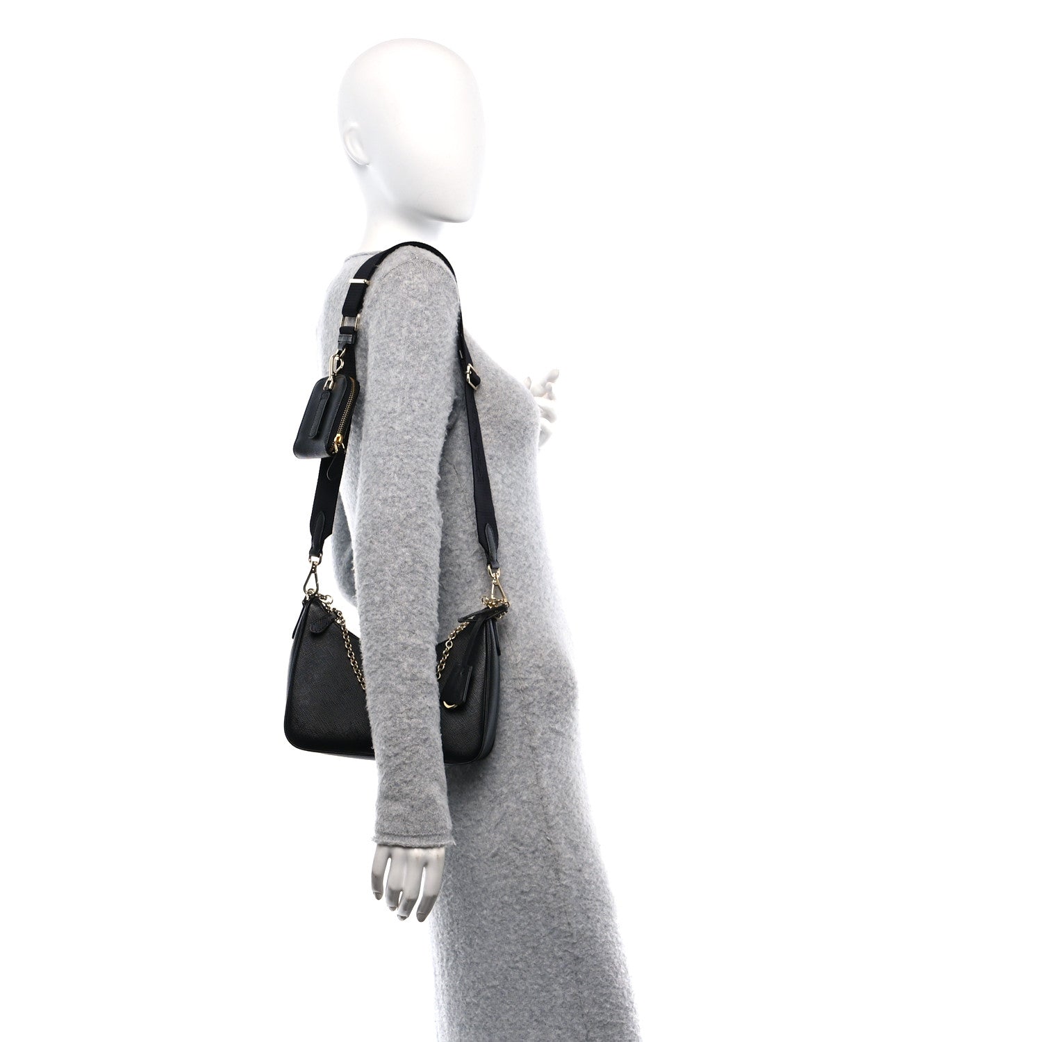 Prada Saffiano Lux Re-Edition 2005 Shoulder Bag Black 2 of 11