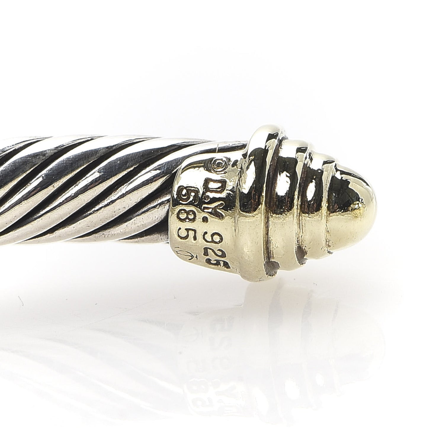 Sterling Silver 14K Yellow Gold 5mm Cable Classics Bracelet