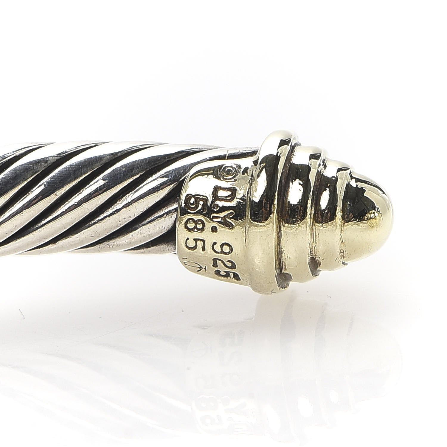 David Yurman Sterling Silver 14K Yellow Gold 5mm Cable Classics Bracelet 5 of 5
