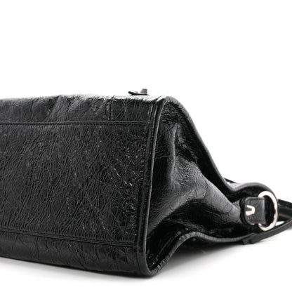 Balenciaga Agneau Arena Silver Hardware Medium Le City Black 10 of 10