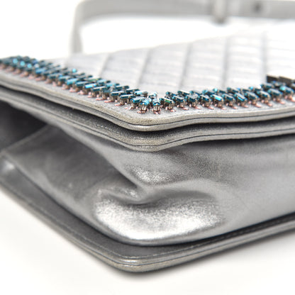 Chanel Metallic Lambskin Embellished Medium Boy Flap Silver 9 of 15