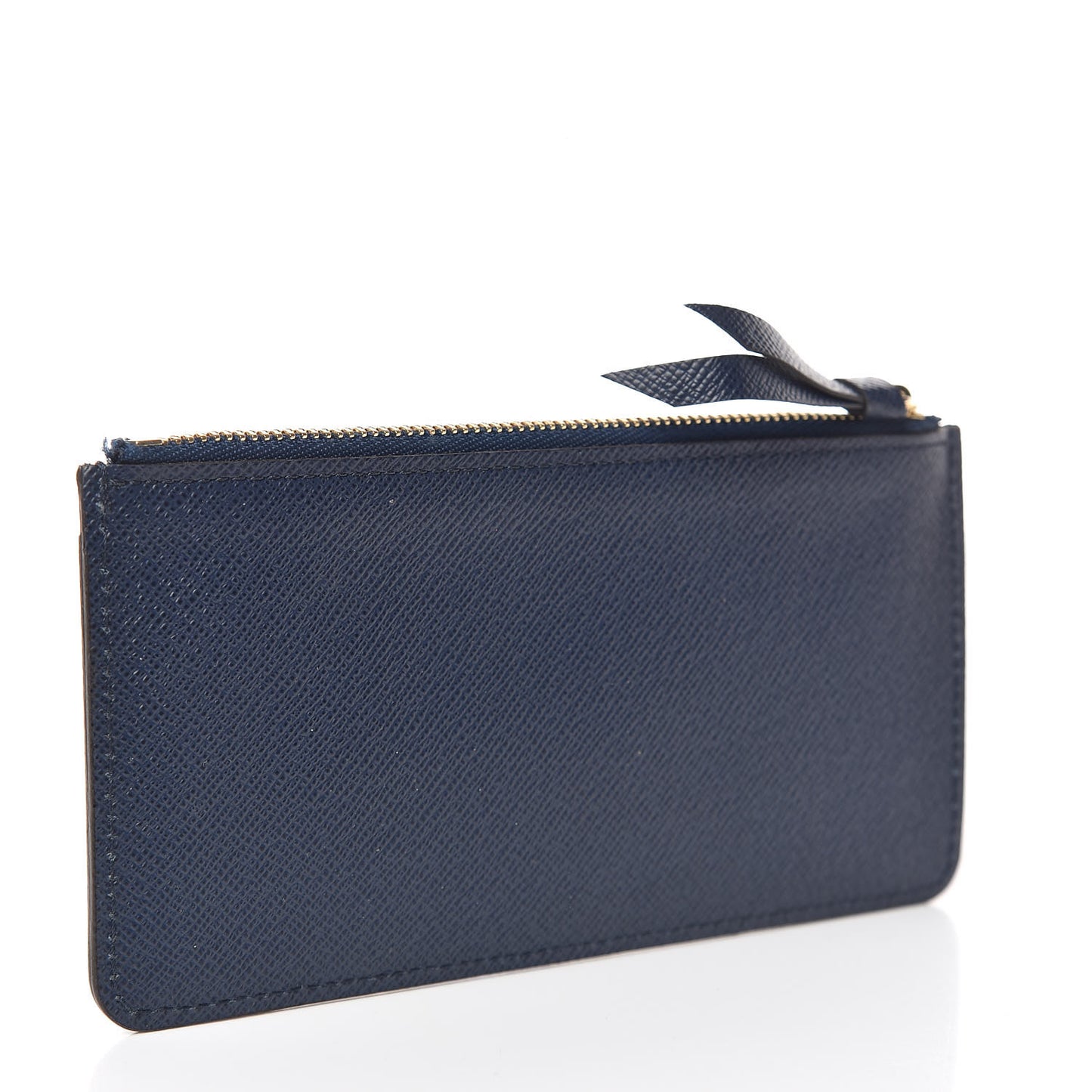 Calfskin Jeanne Wallet Zippered Insert Dark Blue