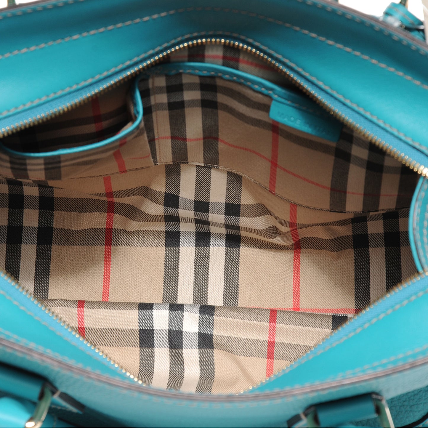 Pebbled Calfskin Small Honeywood Tote Kingfisher