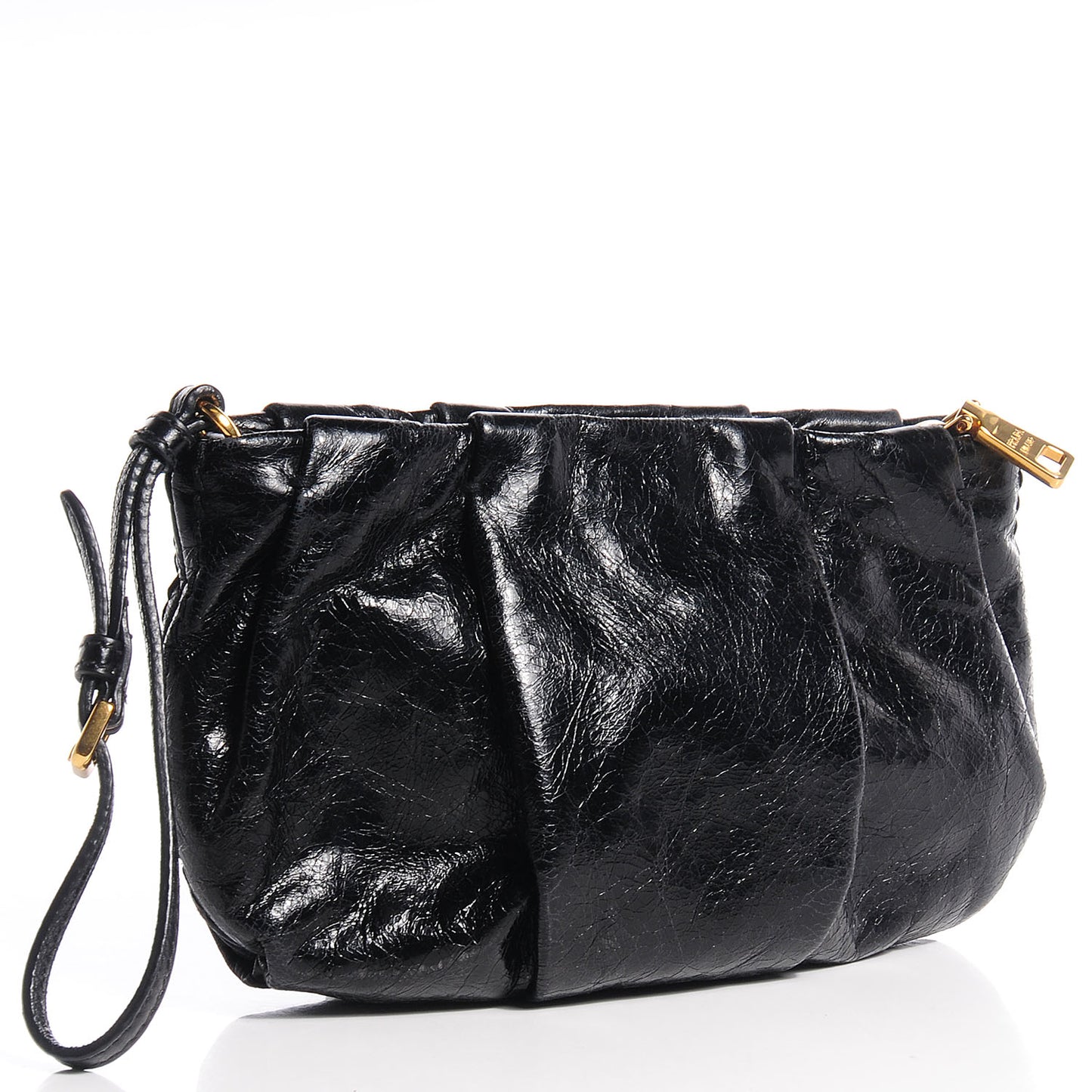 Vitello Shine Wristlet Nero Black