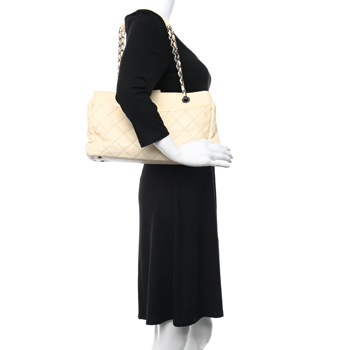 Calfskin Medium Stitch It Tote Beige