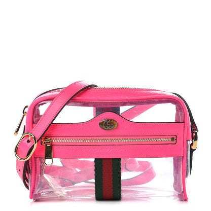 Gucci Vinyl Web Mini Ophidia Transparent Shoulder Bag Fluorescent Fuchsia 1 of 9