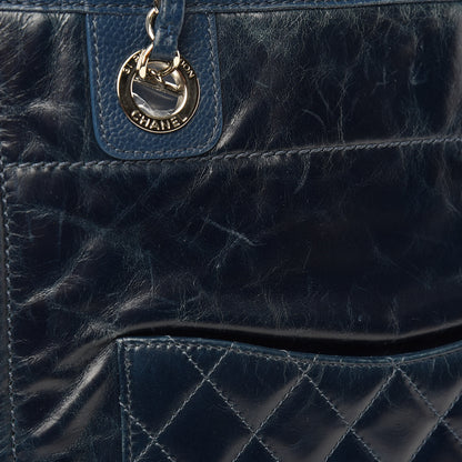Chanel Glazed Calfskin Mini Deauville Tote Blue 10 of 13