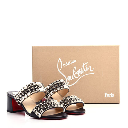 Christian Louboutin Calfskin Studded Tina Goes Mad 55 Slide Sandals 36 Black 10 of 10
