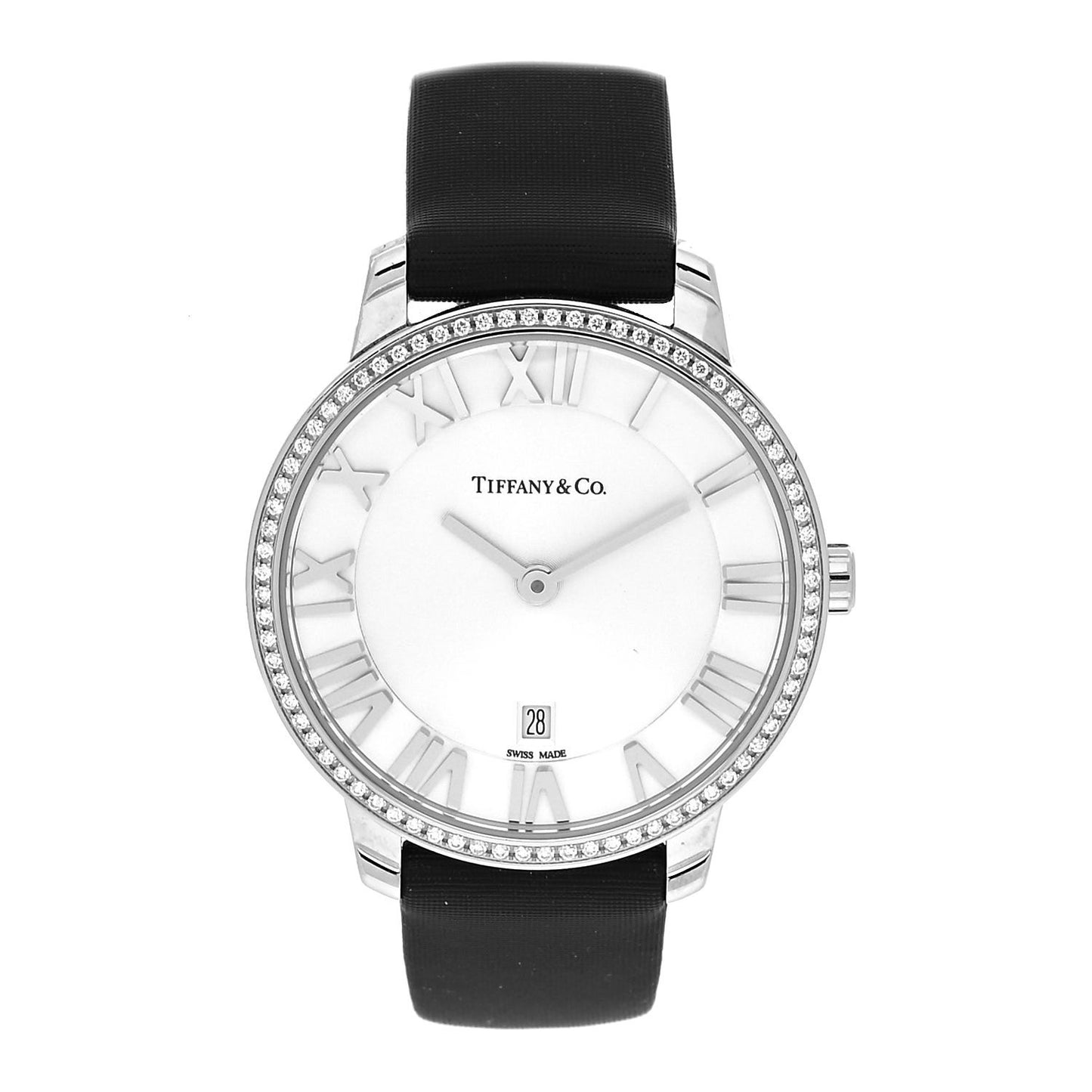 Stainless Steel Satin Diamond Bezel 31mm Atlas 2-Hand Quartz Watch