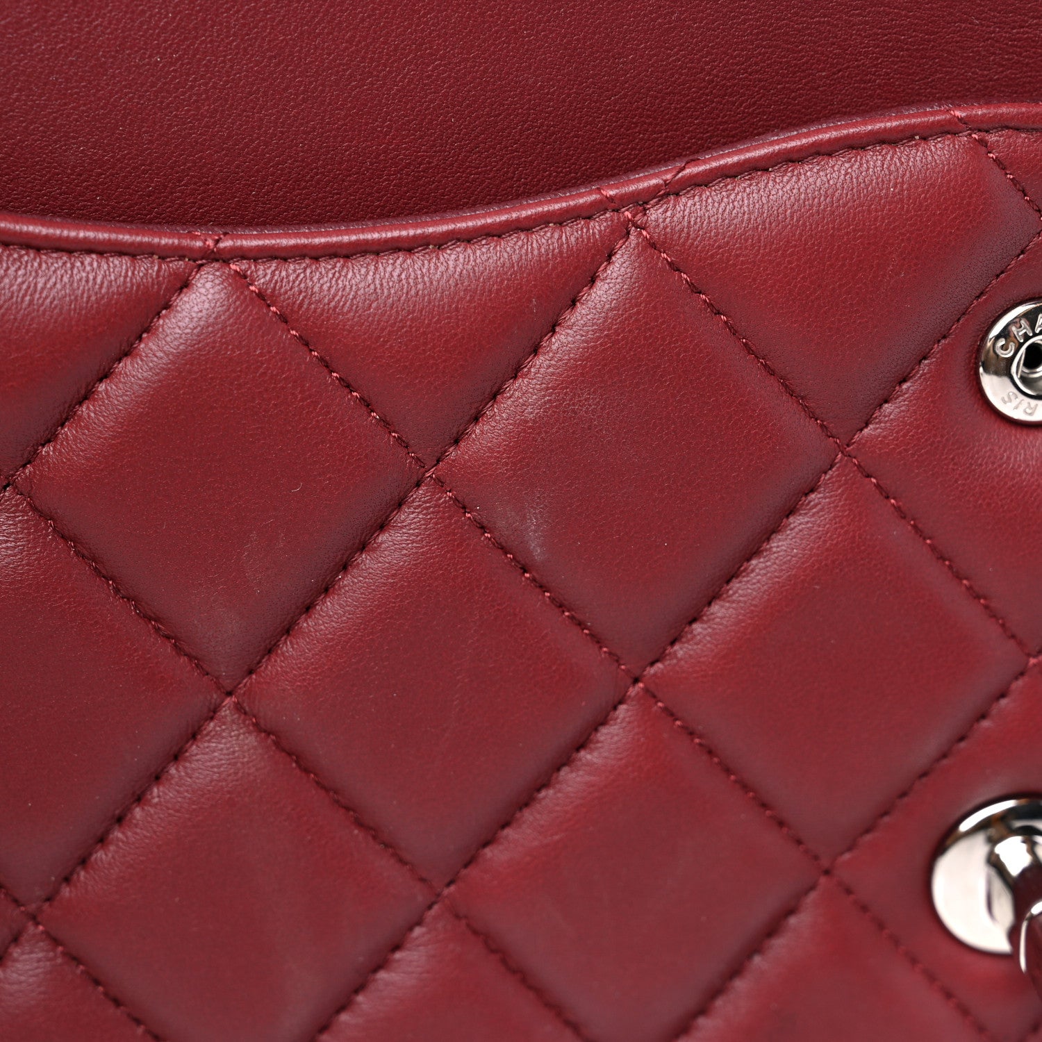 Chanel Lambskin Quilted Jumbo Double Flap Burgundy 11 of 16