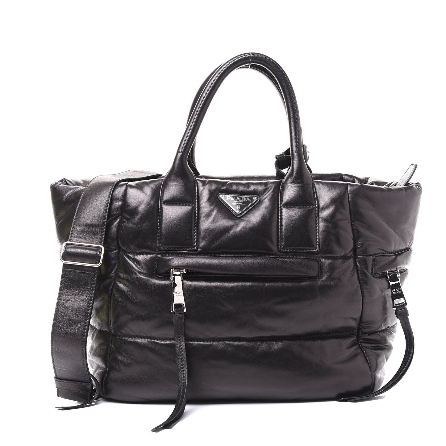 Nappa Bomber Tote Black