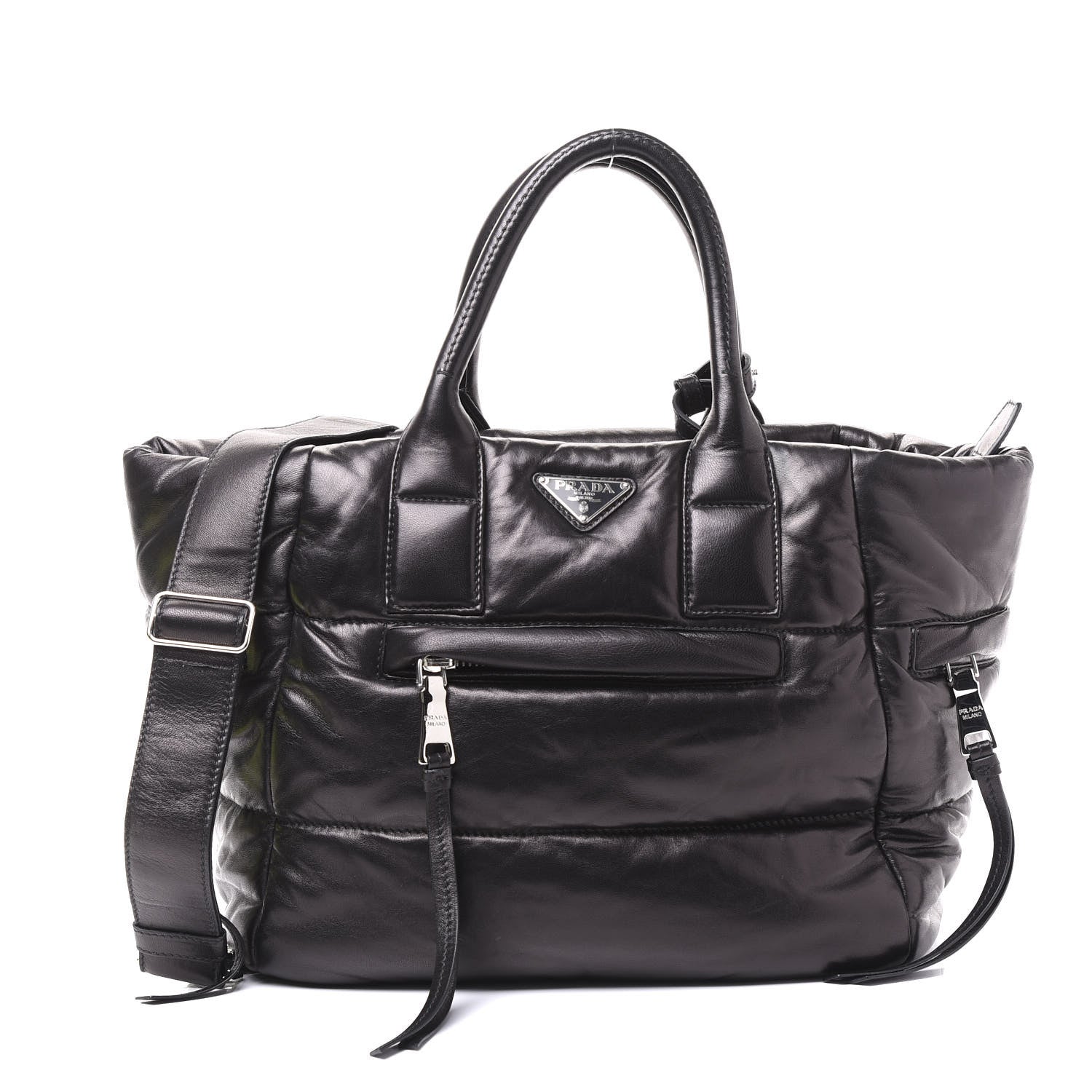 Prada Nappa Bomber Tote Black 1 of 10