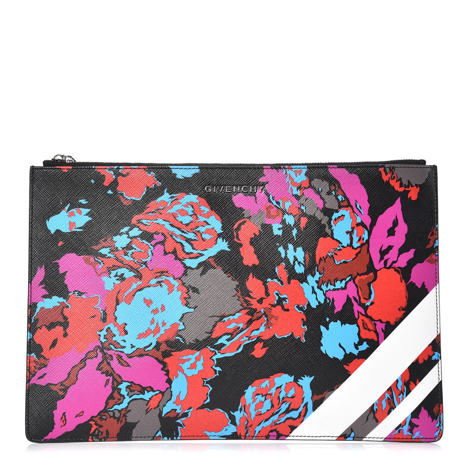 Givenchy Coated Canvas Floral Print Zip Pouch Multicolor 1 of 8