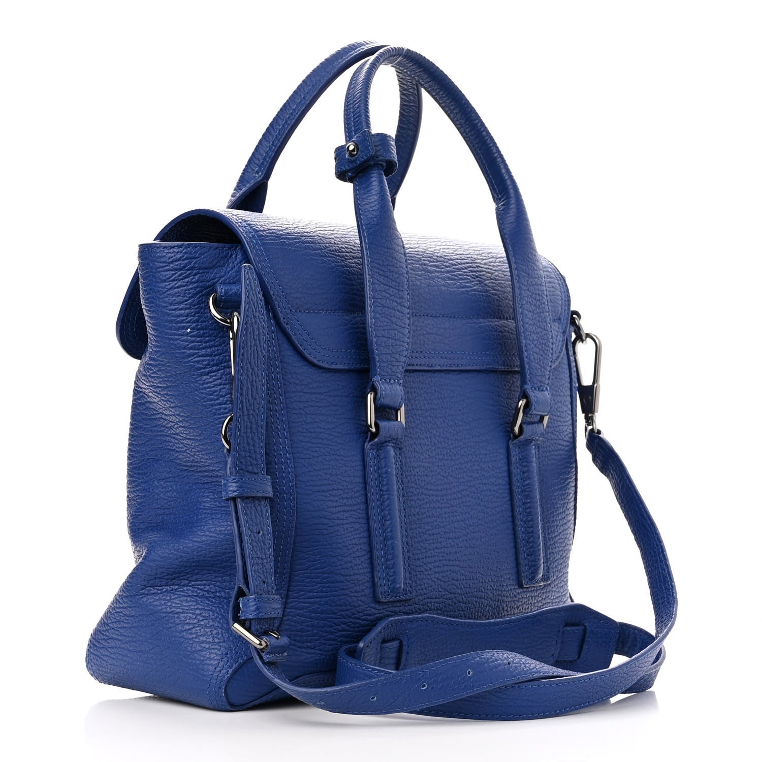 3.1 Phillip Lim Textured Calfskin Medium Pashli Satchel Cobalt 3 of 12