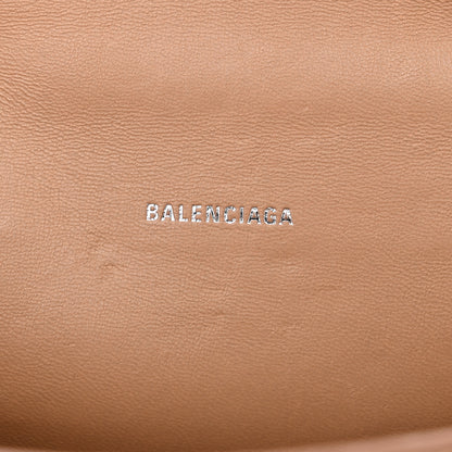 Balenciaga Shiny Calfskin Monochrome Crocodile Embossed Hourglass Top Handle Bag XS Nude Beige 6 of 15