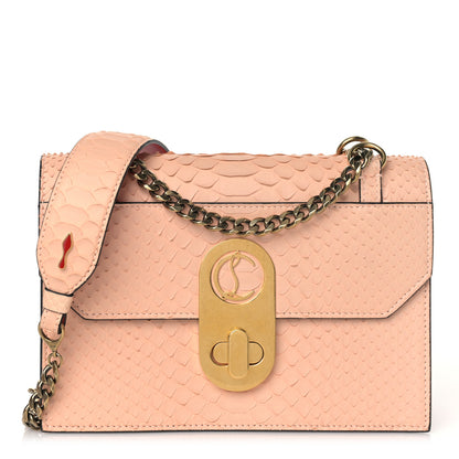 Christian Louboutin Calfskin Snakeskin Embossed Small Elisa Shoulder Bag Antoinette 1 of 7