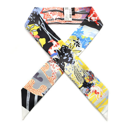 Hermes Silk En Liberte Twilly Ebene Jaune Bleu 1 of 4