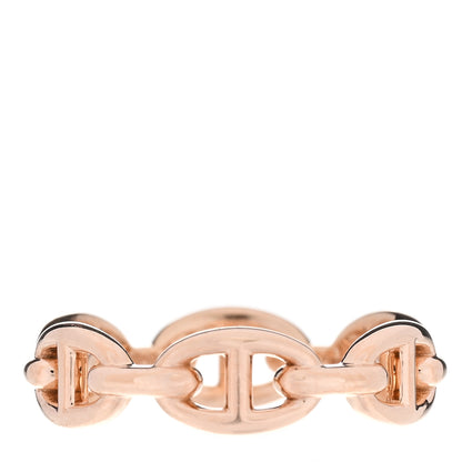 Hermes 18K Rose Gold PM Chaine d'Ancre Enchainee Ring 58 8.5 1 of 9