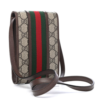 Gucci GG Supreme Monogram Web Mini Ophidia Crossbody Bag Beige New Acero 2 of 4