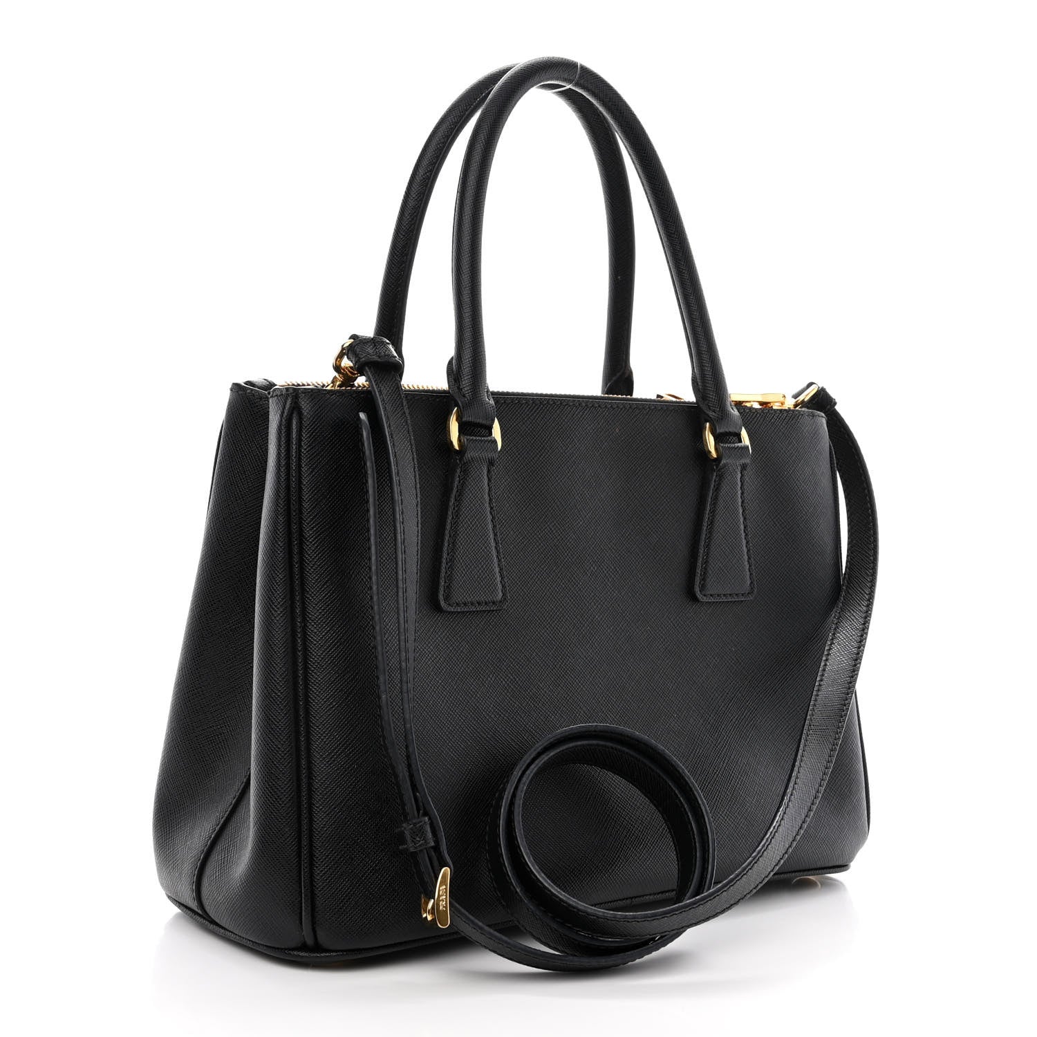 Prada Saffiano Small Galleria Double Zip Tote Black 3 of 16