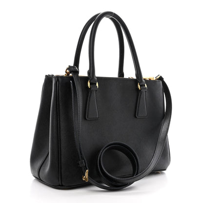 Prada Saffiano Small Galleria Double Zip Tote Black 3 of 16