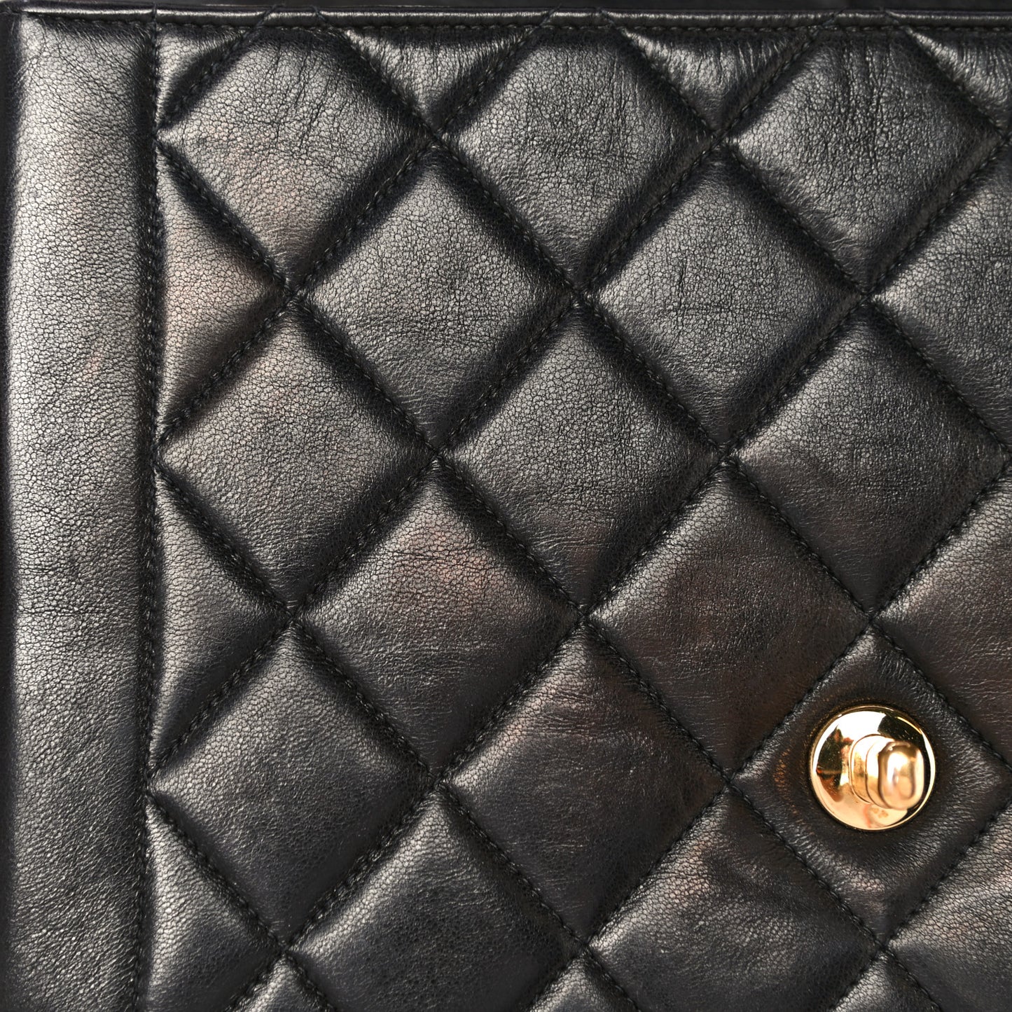 Lambskin Quilted Medium Single Flap Black