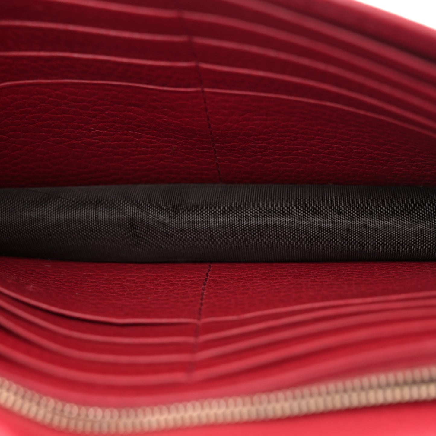 Dollar Calfskin Interlocking G Chain Wallet Red
